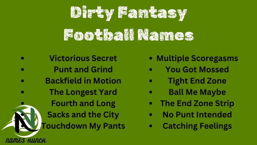 Dirty Fantasy Football Names