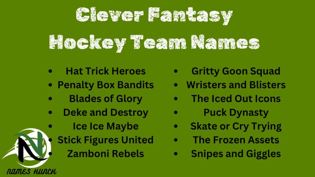 Clever Fantasy Hockey Team Names