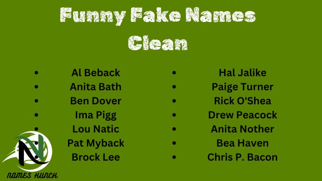 Funny Fake Names Clean