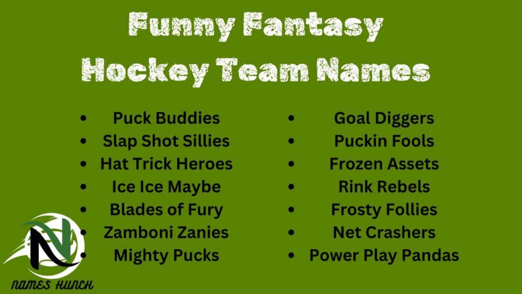 Funny Fantasy Hockey Team Names