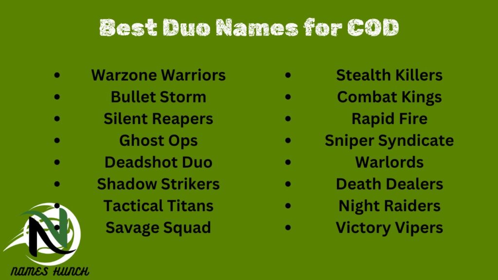 Best Duo Names for COD