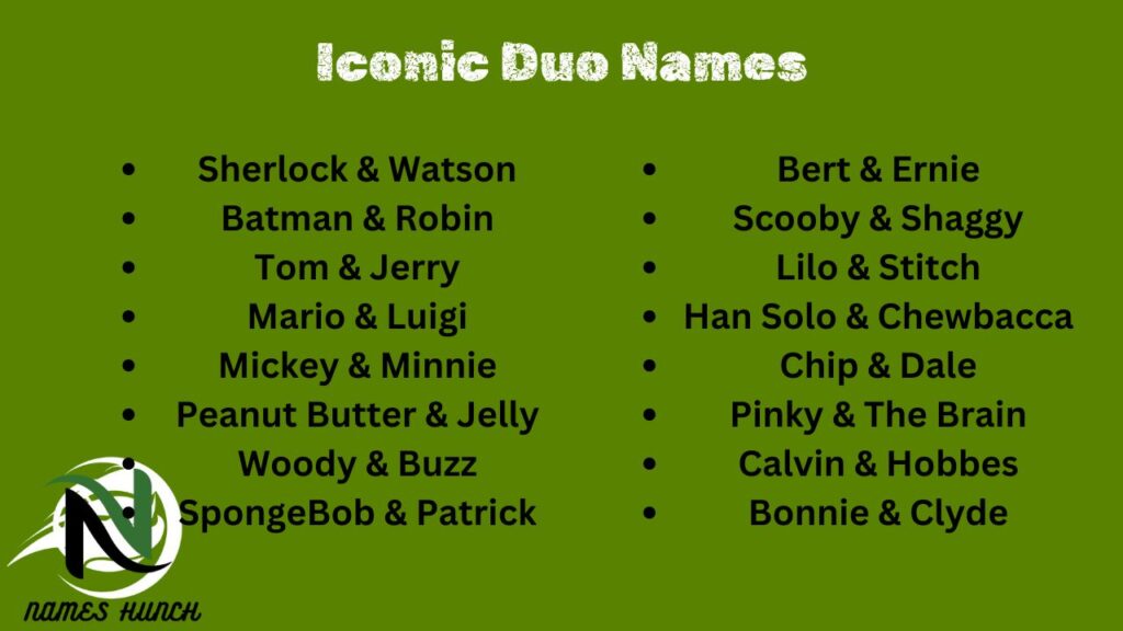 Iconic Duo Names