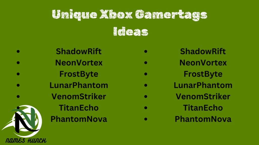 Unique Xbox Gamertags Ideas