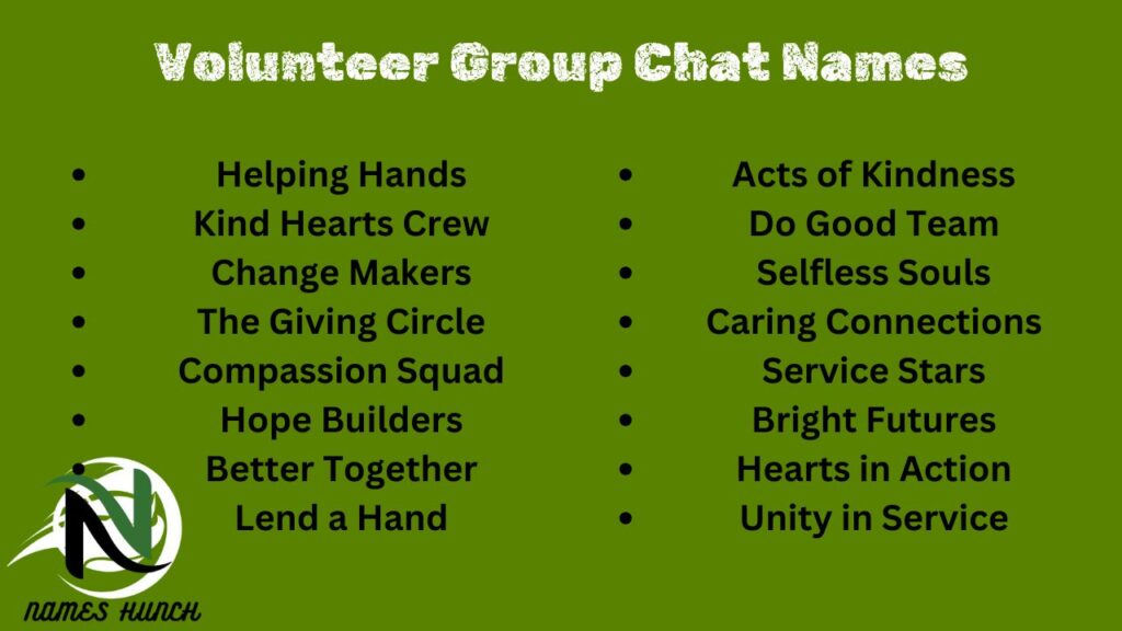 Volunteer Group Chat Names