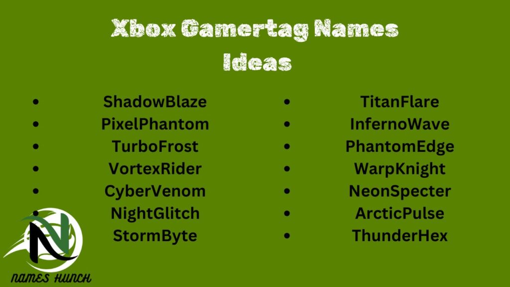 Xbox Gamertag Names Ideas