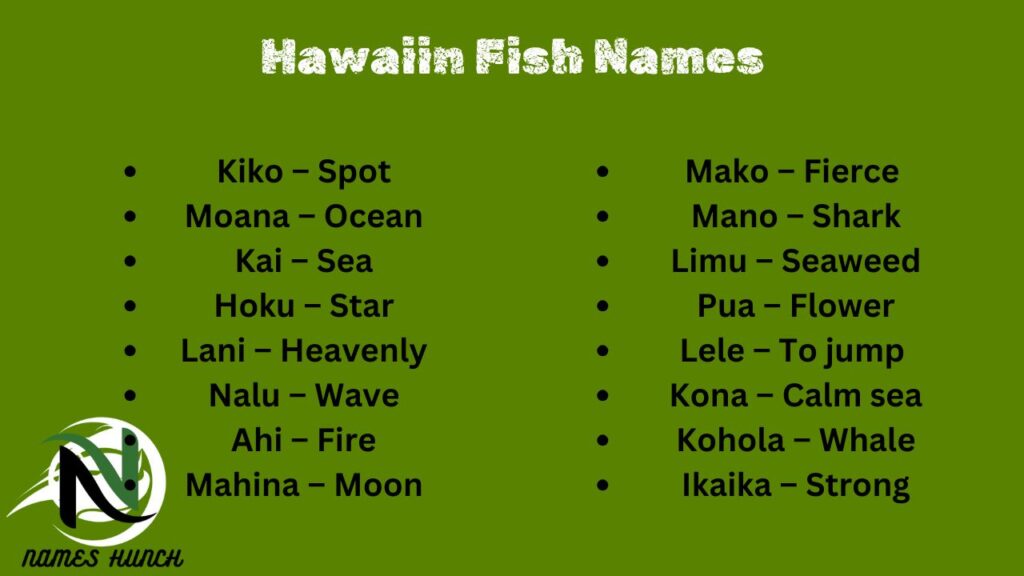 Hawaiin Fish Names