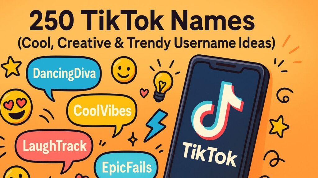 250 TikTok Names (Cool, Creative & Trendy Username Ideas)