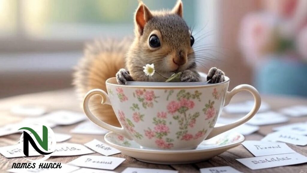 Adorable squirrel sitting on a tree branch with a quirky pose, perfect for inspiring unique squirrel names with personality.